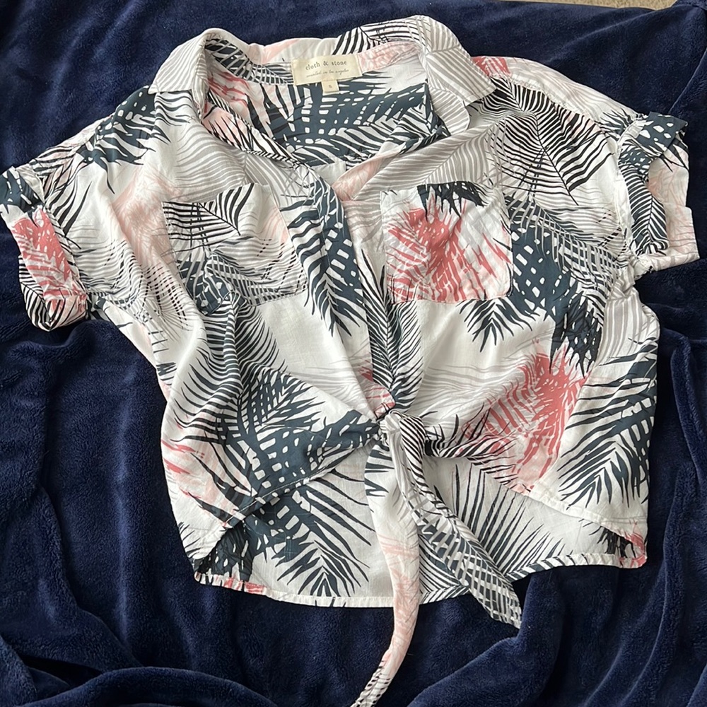 Cloth & Stone palm tied up shirt